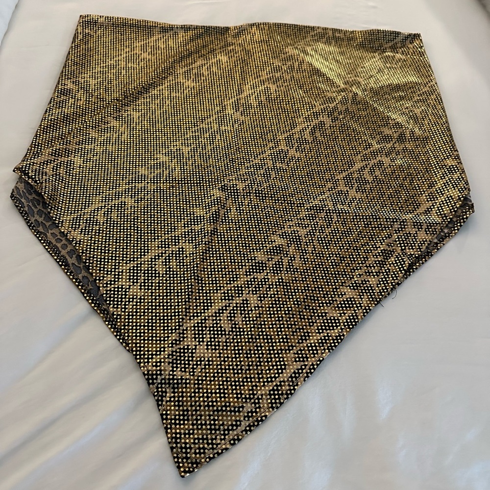 Ujena Gold metallic print sarong-  SZ - ALL